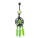 Peridot Gem Black Ganga Leaf Dreamcatcher Belly Ring