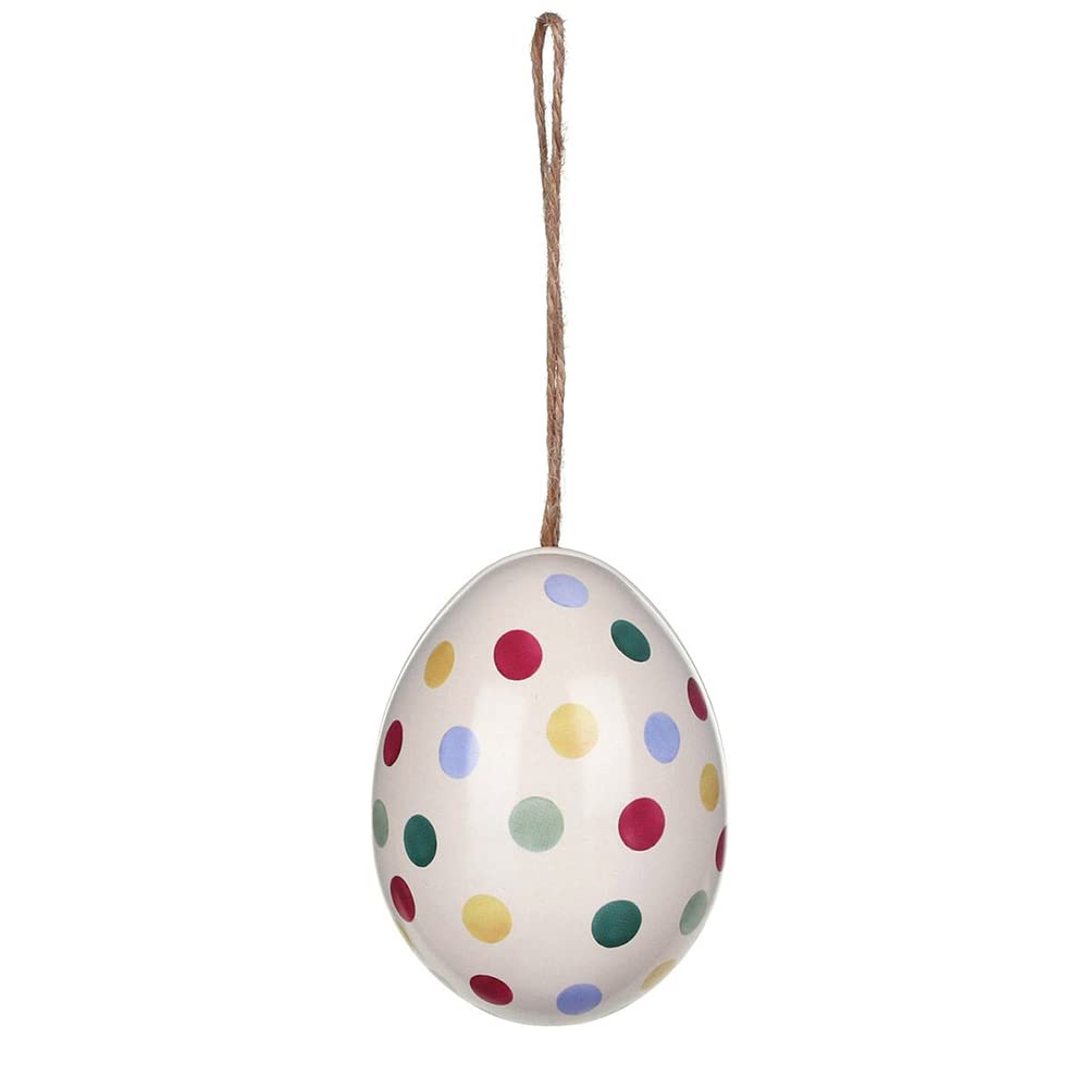 That's Crackers Spots & Dots | Emma Bridgewater | Two Part Hanging Easter Egg Fillable Tin | 7cm