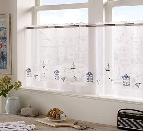 Alan SymondsSeaside Eyelet Top Voile Cafe Curtain Panel (59" x 18")