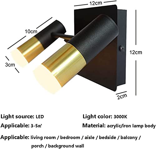 Lámpara de lectura ajustable de doble cabezal y luz LED para pared de pasillo 7