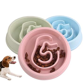 Pets Empire Dog Bowl Licking Food Tray Plastic Non-Slip Slow Food Tableware Single Bowl (Blue)-550 ml