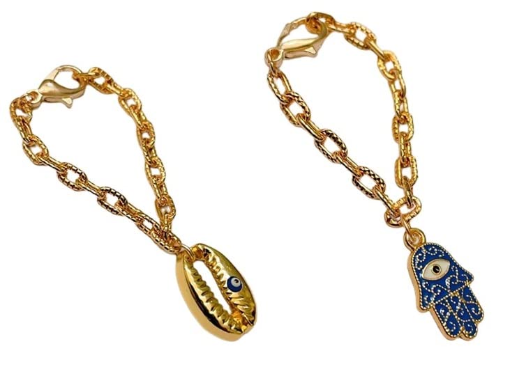 morel STURDY ROSE GOLD WATCH CHARM OF EVIL EYE SHELL AND HAMAS HAND SHAPE PENDANT, WATCH CHARM, WATCH ACCESSORIES, GIFTABLE FOR WIFE, SISTER OR FRIENDS PACK OF 2 (B0B7BGMSGF) Amazon Price History, Amazon Price Tracker