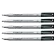 Staedtler Folienstift Lumocolor non-permanent, wasserlösliche Tinte, für fast alle Oberflächen geeignet, Linienbreite M 1 mm, nachfüllbar, lange Lebensdauer, 5 schwarze Stifte, 315-9X