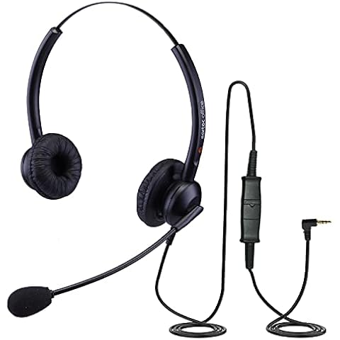 eartec office Double Ear Headset for Panasonic KX-DT321, KX-DT333, KX-DT343, KX-DT346, KX-DT521, KX-DT543 & KX-DT546 Digital Telephones + Free 2.5ml Jack Lead - QD011 Cover