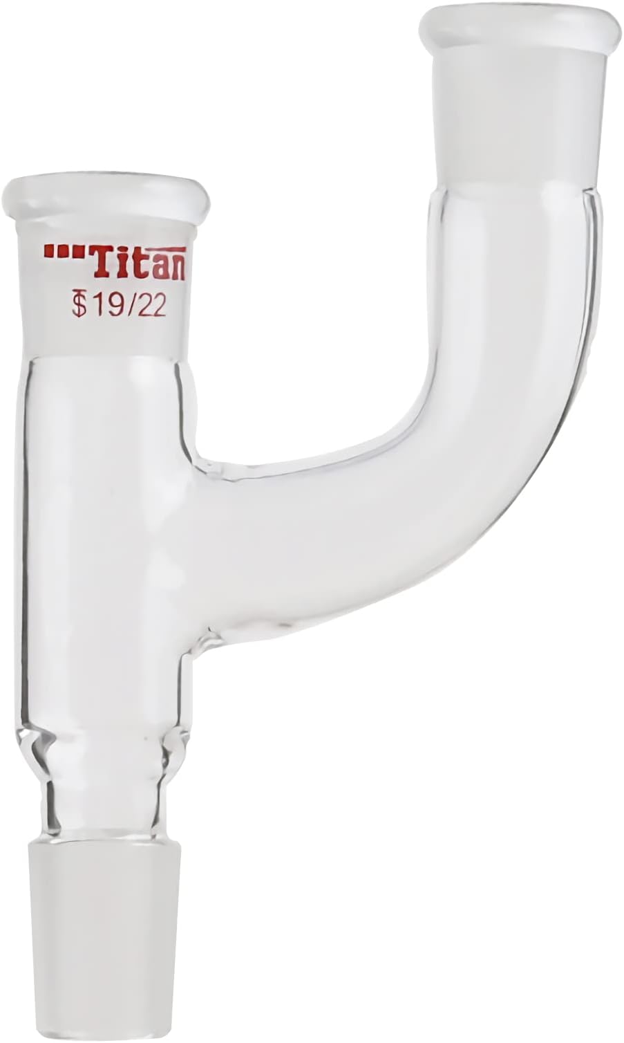 Glass 3-Way Claisen Distillation Adapter Connecting Adapter with Standard Joints Three Ways Multiple Tube Lab Glassware, 19/22 Joint
