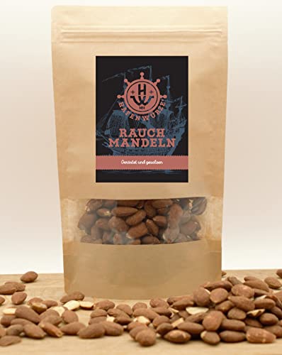 Rauchmandeln geröstet und gesalzen- natürlich von HAFENWÜRZE 1 x 500g Beutel, Mandeln mit Raucharoma wiederverschließbar, leckerer Snack für zwischendurch Cover