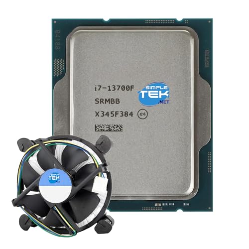 SIMPLETEK - Procesador de sobremesa Core i7‑13700F LGA 1700, 16 núcleos (8P+8E)/24 subprocesos, base 2,1 GHz - Turbo de hasta 5,2 GHz - Disipador térmico incluido