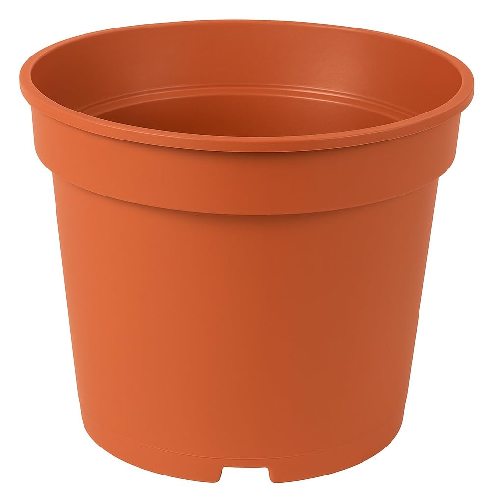 Muddy Hands Terracotta Plastic Plant Pots Small Large Outdoor Garden Round Flower Herb Planters (Made From 100% Recycled Plastic) (10, 10 Litre)