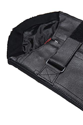 Leather Legs Cover Half Chaps Zipper & Velcro Short Gaiter Stay Up Lined Windproof Leg Warmers Adjustable Concho & Fringes for Horse Riders, Protective Guard Bikers, Leg Gaiters for Women & Men XS-S - Thumbnail 6