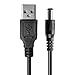 TENINYU USB 2.0 A Male to DC 5.5x2.1mm 5 Volt 24AWG DC Connector Charge Barrel Jack Power Cable Black, 3FT (Max 2.5 Ampere Power Cable, Center PIN Positive),2Pack