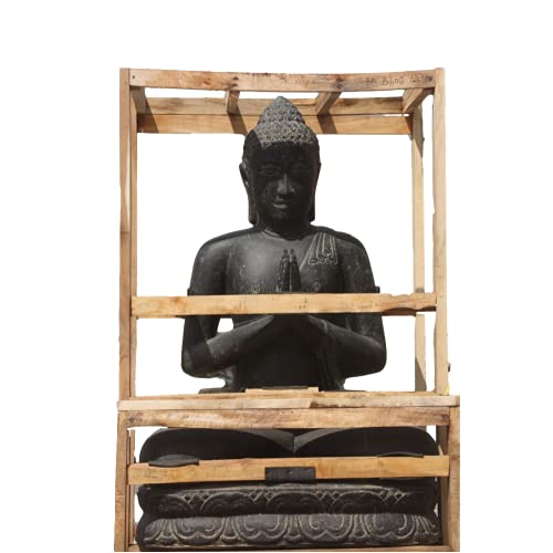 Steinfiguren Horn Buddhafigur 125 cm H für den Garten, Buddha Handhaltung...