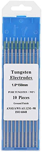 Pure Tungsten Electrodes WP Green Tip - 10Pcs Pure Tungsten Electrodes WP Green Tip 1.0/1.6/2.0/2.4/3.2mm for AC Tig Welding(1.0mm*150mm)
