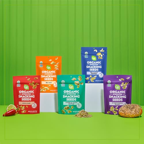 Go Raw Organic Sprouted Everything Bagel Snacking Seeds, 4 oz, 6 Pack, Pumpkin & Sunflower Seeds, Keto, Kosher