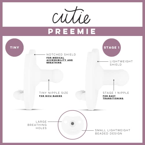 Image of Ryan & Rose Cutie PAT Pacifier Teether (Preemie Kit, White)