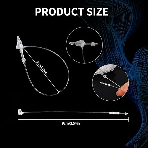 1000 Stück Kunststoff-Verschluss, Sicherheitsfäden für Etiketten Sicherheits-Schmuckanhänger Stifte für Preisauszeichnung transparente Preisschilder Schlaufe für Kleidung Preisschild-Anzeige