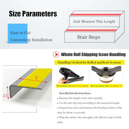 Moldura resistente esquina para escalera con huellas precortadas de goma y perfil de PVC 3