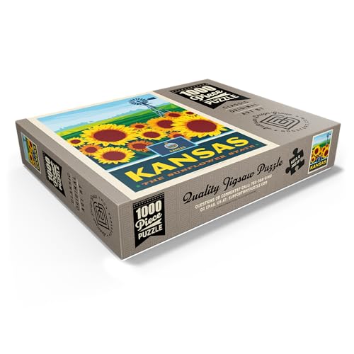 MyPuzzle Kansas: The Sunflower State - Premium 1000 Piece Jigsaw Puzzle for Adults by MyPuzzle.com - Image 3
