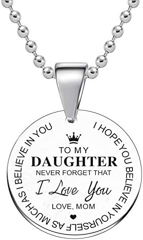 malyunin Inspirational Gifts Necklace To Daughter Gift from Mom Dad Never Forget That I Love You Family Jewelry Graduation Gifts (Mom To Daughter)