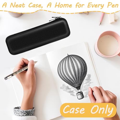 Image of Klawdsky Small Pencil Case for Pencils,Hard Pencil Case for Executive Fountain Pens,Ballpoint Pens-Black