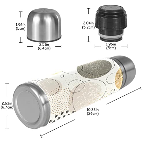 Stainless Steel Leather Vacuum Insulated Mug Abstract Thermos Water Bottle For Hot And Cold Drinks Kids Adults 16 Oz #TOP4