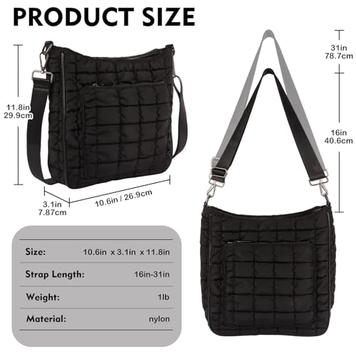 Large Crossbody Bags for Women Quilted Crossbody Bags Puffer Puffy Tote Shouler Handbag Puff Purse Bubble Bag for Women3