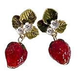 Uonlytech Boucles Oreilles Fraise et Arbre Délicates pour Adolescentes Bijoux Mignons Fai...