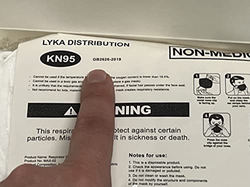 Lyka Distribution Kn95 Face Masks - 50 Pack - 5 Layer Protection Breathable Kn95 Face Mask - Filtration>95% With Comfortable Elastic Ear Loop | Non-Woven Polypropylene Fabric #TOP6