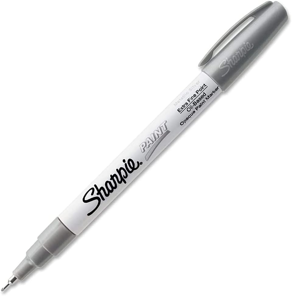 Permanent Oil-Based Paint Marker, Extra-Fine Point, Metallic Silver
