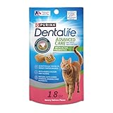 Purina DentaLife Made in USA Facilities Cat Dental Treats, Savory Salmon Flavor - (Pack of 10) 1.8 oz. Pouches