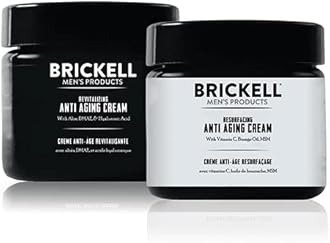 Brickell Men's Day and Night Anti Aging Cream Routine, Natural and Organic, Unscented