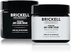 Brickell Men's Day and Night Anti Aging Cream Routine, With Vitamin C, Hyaluronic Acid, and Vitamin E, Unscented, Skincare Gift Set