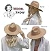 FLUFFY SENSE. Big Wide Brim Fedora Hat for Women - Nashville Outfits Western Hats Women's Felt Panama Rancher Hat (Mocha)