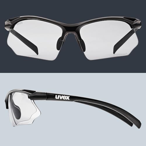 uvex sportstyle 802 V - Sportbrille für Damen und Herren - selbsttönend - beschlagfrei - black matt/smoke - one size