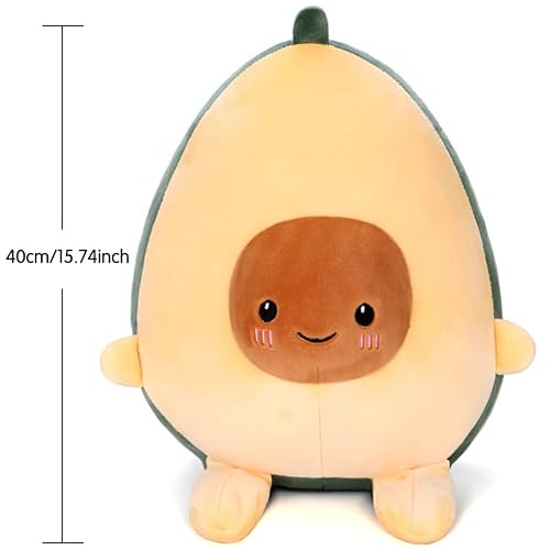 Snowolf Avocado Plush Cute Avocado Hugging Pillow Food Fruit Shaped Stuffed Doll Toy Soft Cushion (40Cm/15.74In) #TOP5