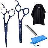 JW Professional Shears and Thinner CRX Series Combo, Cape, Comb & Case - Barber & Hair Cutting Scissors/Shears Stainless Steel