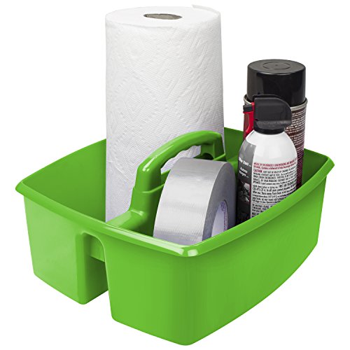Image of Storex 2-Compartment Large Caddy - Multipurpose Classroom Organizer with Handle, Green, (00956U06C) (Pack of 6)