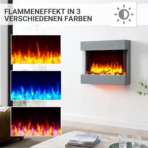 Elektrokamin RICHEN Alva – Elektrischer Wandkamin mit 3D-Flammeneffekt