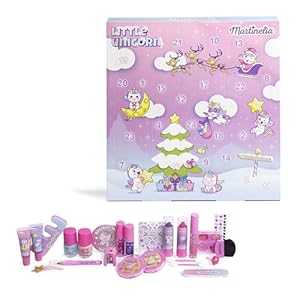 MARTINELIA – Make-up adventskalender 2024 voor kinderen – Countdown kalender – Schoonheid en cosmetica voor meisjes – 24 verrassingen voor Kerstmis: lak, make-up, accessoires – Cadeau voor meisjes
