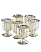 Serene Spaces Living Set of 6 Antiqued Silver Mercury Glass Finish Pedestal Votive Candle Holders, Ideal for Weddings, Events, Measures 4.25