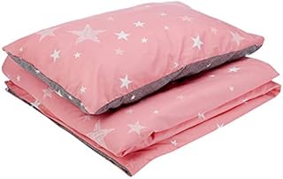Dreamscene Galaxy Stars Duvet Cover with Pillowcase Kids Reversible Bedding Set, Blush Pink Grey, Single