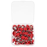 OATIPHO Chinchetas Multifunción para Tableros de Corcho 50 Piezas Cabeza de Presión en Diseño de Mariquita Accesorios Delicados para Mapas y Uso Diario en Oficina y Hogar