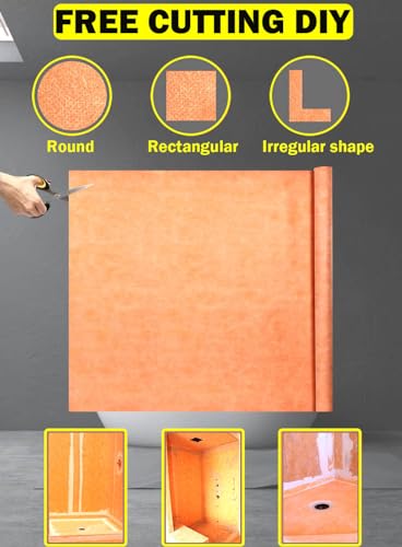 image for FQXESMHG Waterproof Membrane for Shower 5 in x 83 ft / 33.6 SQ FT Wate