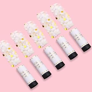 CHengQiSM Confettikanonnen, 5-delige confettibom te draaien, voor Valentijnsdag, bruiloft, feesten, verjaardagen…