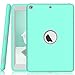 iPad 9.7 2017 / 2018 Case, Slim Heavy Duty Shockproof Armor Defender Hard PC+Silicone Hybrid Protective Cover for Apple iPad 6th Generation / 5th Generation (mint)