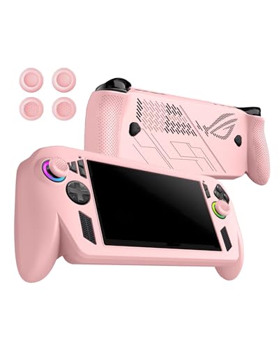 Case for ASUS ROG Xbox Ally/Ally X, FJIASTB Kids-Friendly Soft Silicone Protective Cover with 4 Caps, Shockproof (Pink)