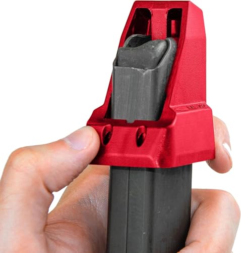 RAEIND Universal Magazine Speedloaders for Double Stack Magazines with Different Calibers Including 32 auto, 9mm, 22TCM.357 SIG.380 ACP, 10mm Auto.40 S&W.45GAP Speed Loader, USA Made (Red)
