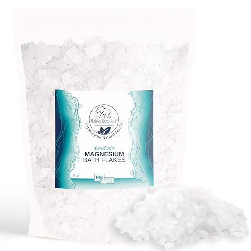 Natural Elephant Dead Sea Magnesium Bath Flakes | 8 oz Travel Size (227g) | Pure Magnesium Chloride Soak for Body and Foot | Ideal for a Soothing Bath Experience | Alternative to Epsom Salt