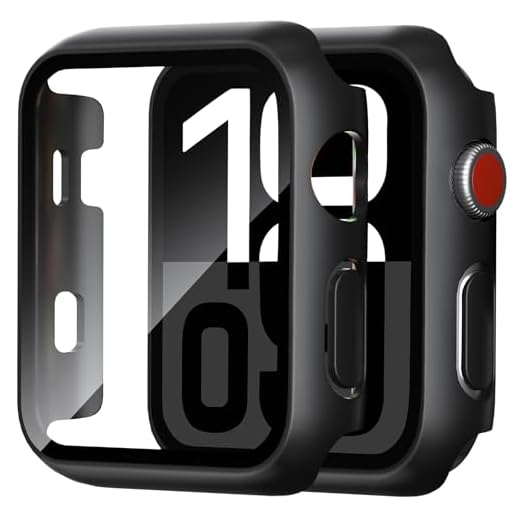 Foamia 2 Pack Case for Apple Watch Screen Protector, Hard PC Case with Tempered Glass Protective Cover Guard Bumper, Slim Apple Watch Cover for iWatch Series 3 2 1 - Black/Black 42mm