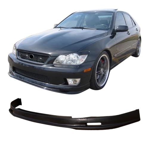 Front Bumper Lip Compatible With 2001-2005 Lexus IS300 Base Sedan, PP Unpainted Black Guard Protection Finisher Under Chin Spoiler by IKON MOTORSPORTS, 2002 2003 2004