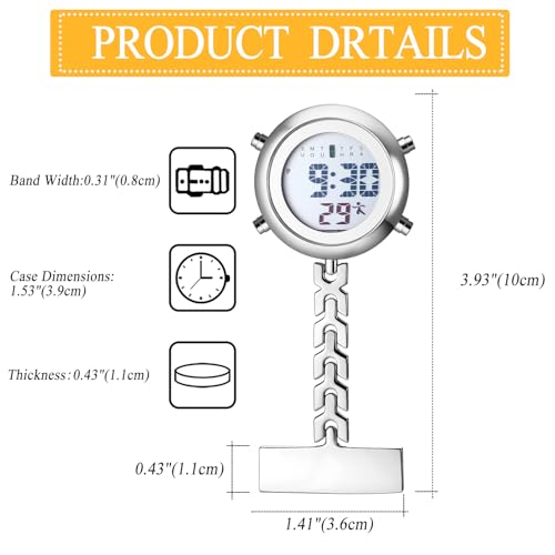 Image of Lancardo Pin on Electronic Watch: HD Digital Display Multi-Function Day Calendar Alarm Stopwatch for Nurses Doctors Hikers Chefs Climbers